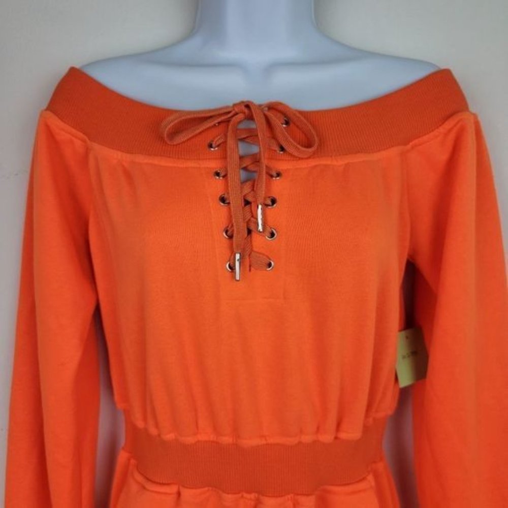 orange jumpsuit shorts - Picture 4 of 7